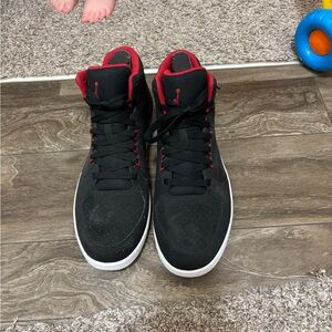Jordan Black and Red High-Top Sneakers
